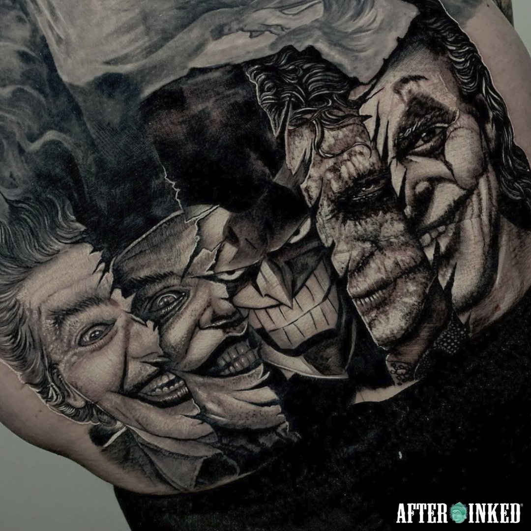 AfterInked's tweet photo. Work hard, play harder #SundayFunday #SpotlightSunday #SelfieSunday #WeekendVibes #afterinked #proudusers #formulatedforperfection #afterinkedeveryday #tattooaftercare #vegan #comicstattoo #joker #jokertattoo #dctattoo #batmantattoo #dccomics #dc #josespider.ink #visualinkstudio https://t.co/YW3qRrLome