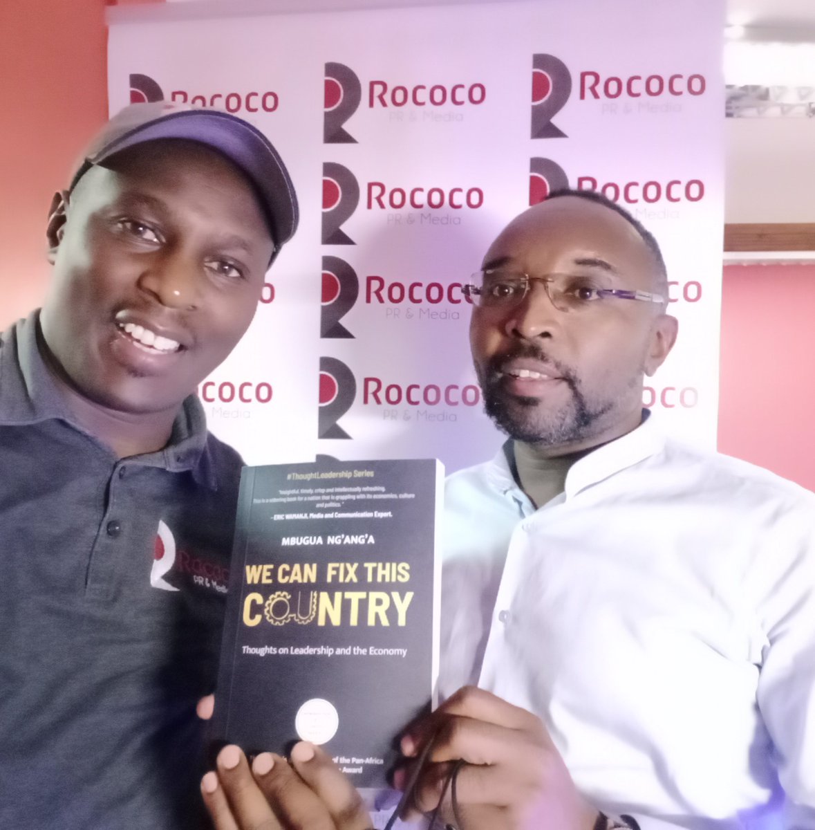 manjis's tweet photo. Look who was in the house today! And I got my copy hot off press by the author himself @MbuguaNganga . This is really great stuff. Indeed #WeCanFixThisCountry https://t.co/FCEvVKEuim