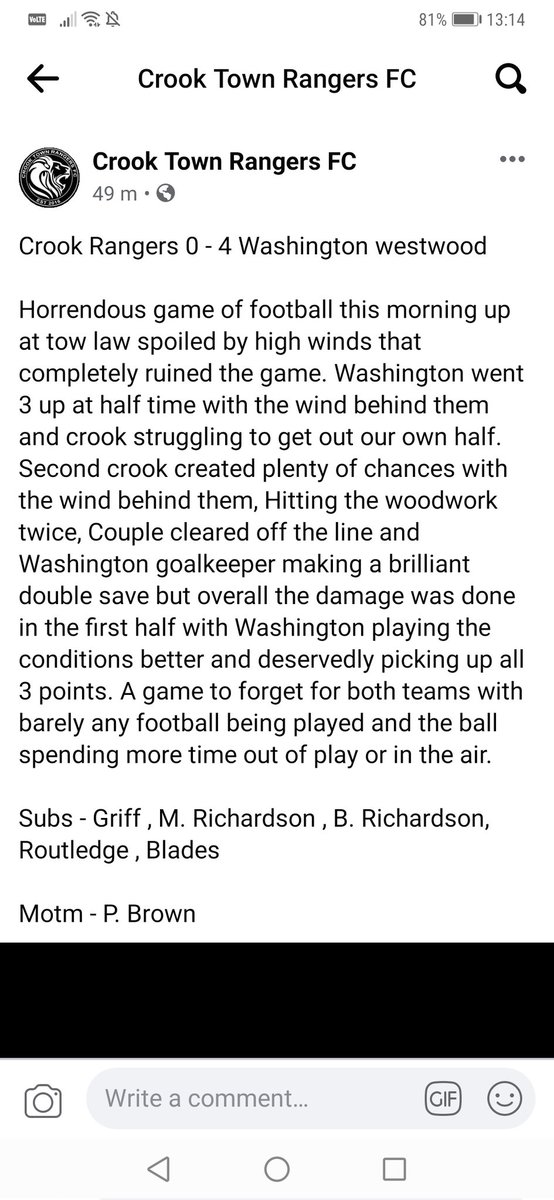 Crook Town Rangers tweet media