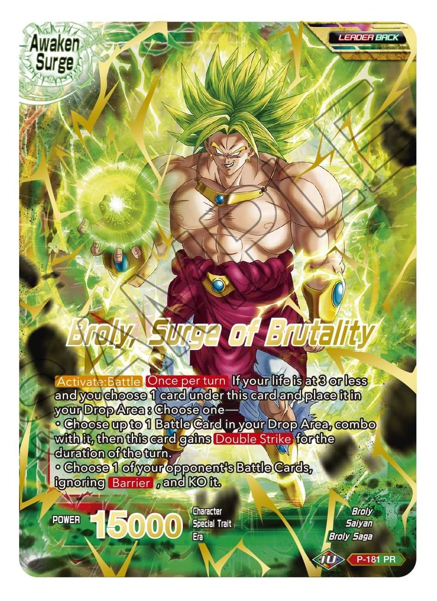 DragonballTcg's tweet photo. Seguimos con los reveals de #MythicBooster!!
Dos líderes broly promo, el surge y el negro, con nuevo y mejorado diseño!!
Que te parecen? https://t.co/lukqqJcXOw