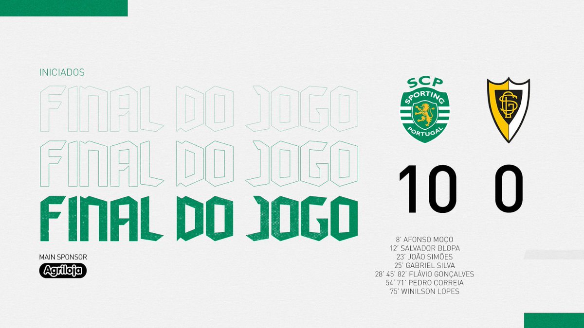 SportingCP's tweet photo. #IniciadosSCP | ⏹ FINAL DO JOGO:
Goleada Leonina na Academia 👏🦁
#SCPGSL https://t.co/Fl4E6gxfXM