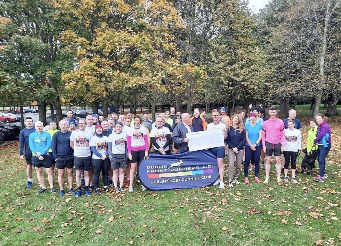 Outhouse_Dublin's tweet photo. A MASSIVE THANK YOU to Dublinfrontrunners for their hefty and generous donation of โฌ16,000 made with proceeds from dublinpriderun. Well done to the pride run committee, club committee all the participants. Much appreciated! #dfrstrong #virtualtraining #dublinpriderun2021 #lgbt https://t.co/WqBVVupQZ9