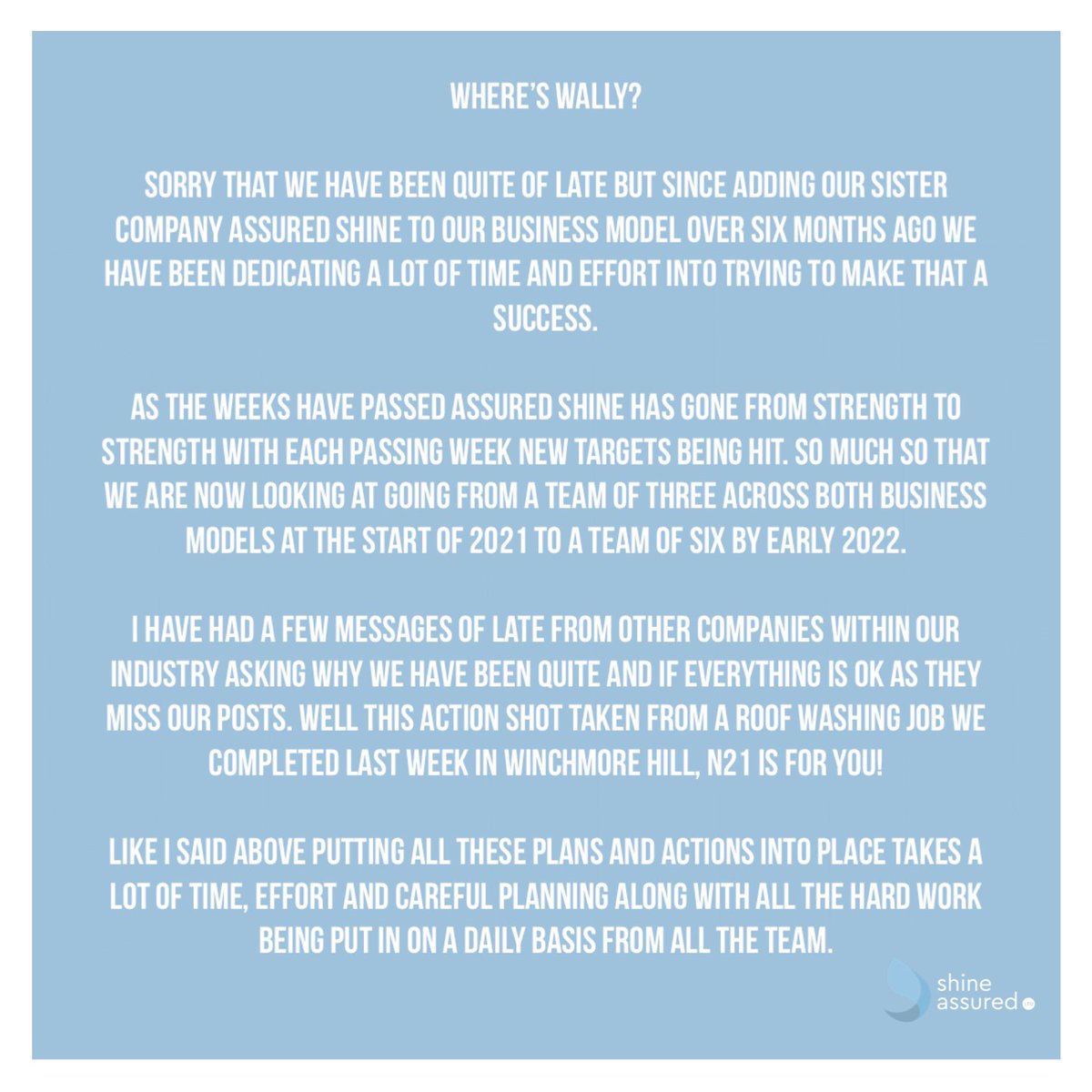 ShineAssured's tweet image. The last six months we have just been working hard in silence!