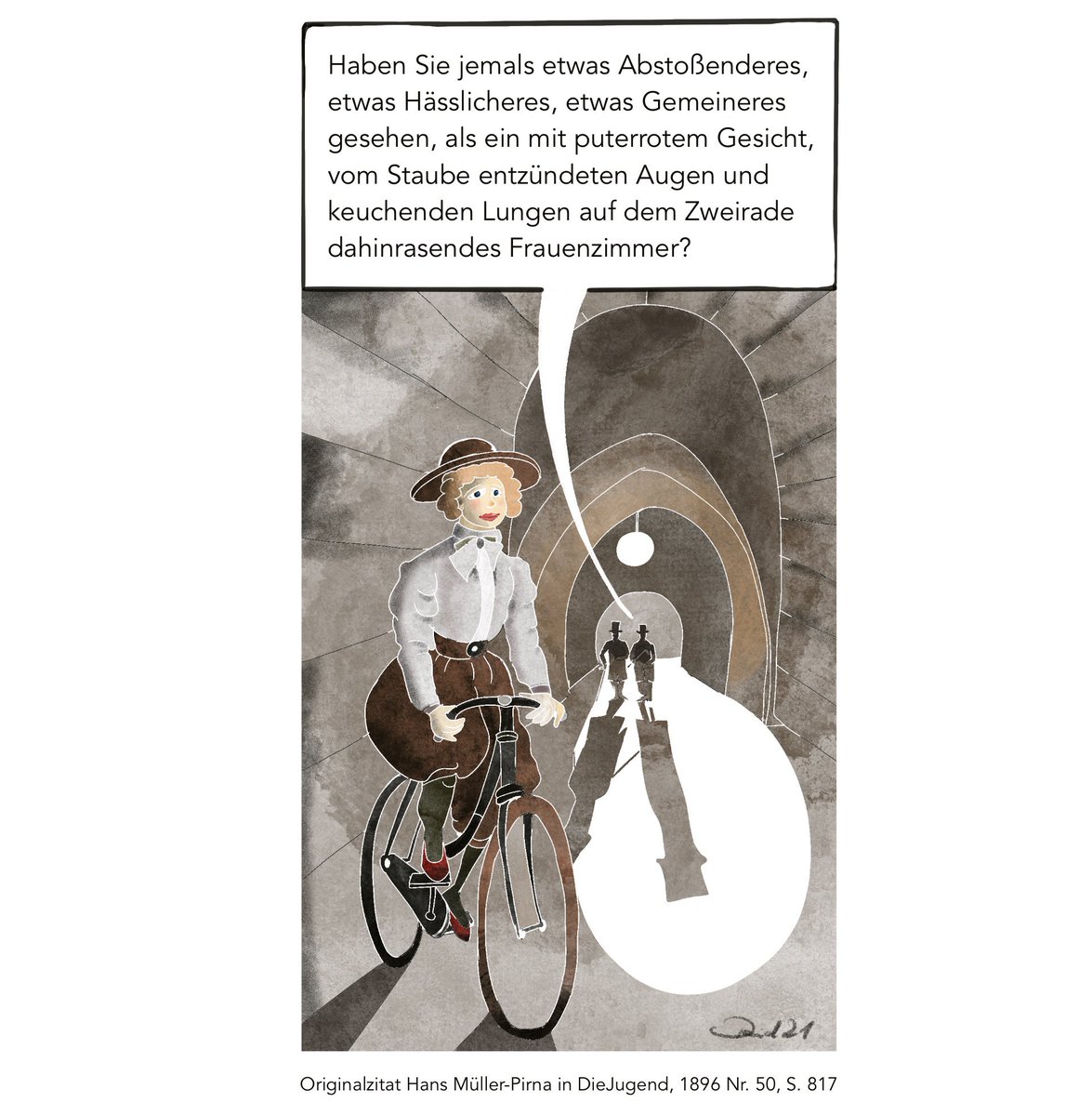 DavidDorit's tweet photo. Vor über 100 Jahren galt Radfahren als gesundheitsschädlich(für Frauen)Frisch von Zeichenbrett #cartoon #kleineKunstklasse #hannoverart #cartoon #caricature #comicartist #tageshoroskop #procreate #doritdavid68 #illustration  #Frauenrechtlerin #frauenpower  #Frauenrechte https://t.co/a3ZxzovYLc
