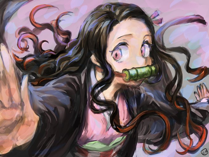 ハツカ(Hatsuka)さんがTwitterに投稿した竈門禰豆子(鬼滅の刃)のイラスト。