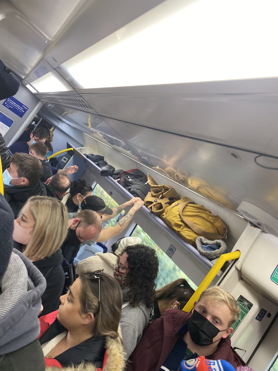 Hey <a href="/ScotRail/">ScotRail</a> you’ve managed to outdo yourselves this week!!
Think you are breaking records (and laws) with this crowd on the Kirkcaldy - Edinburgh train!!