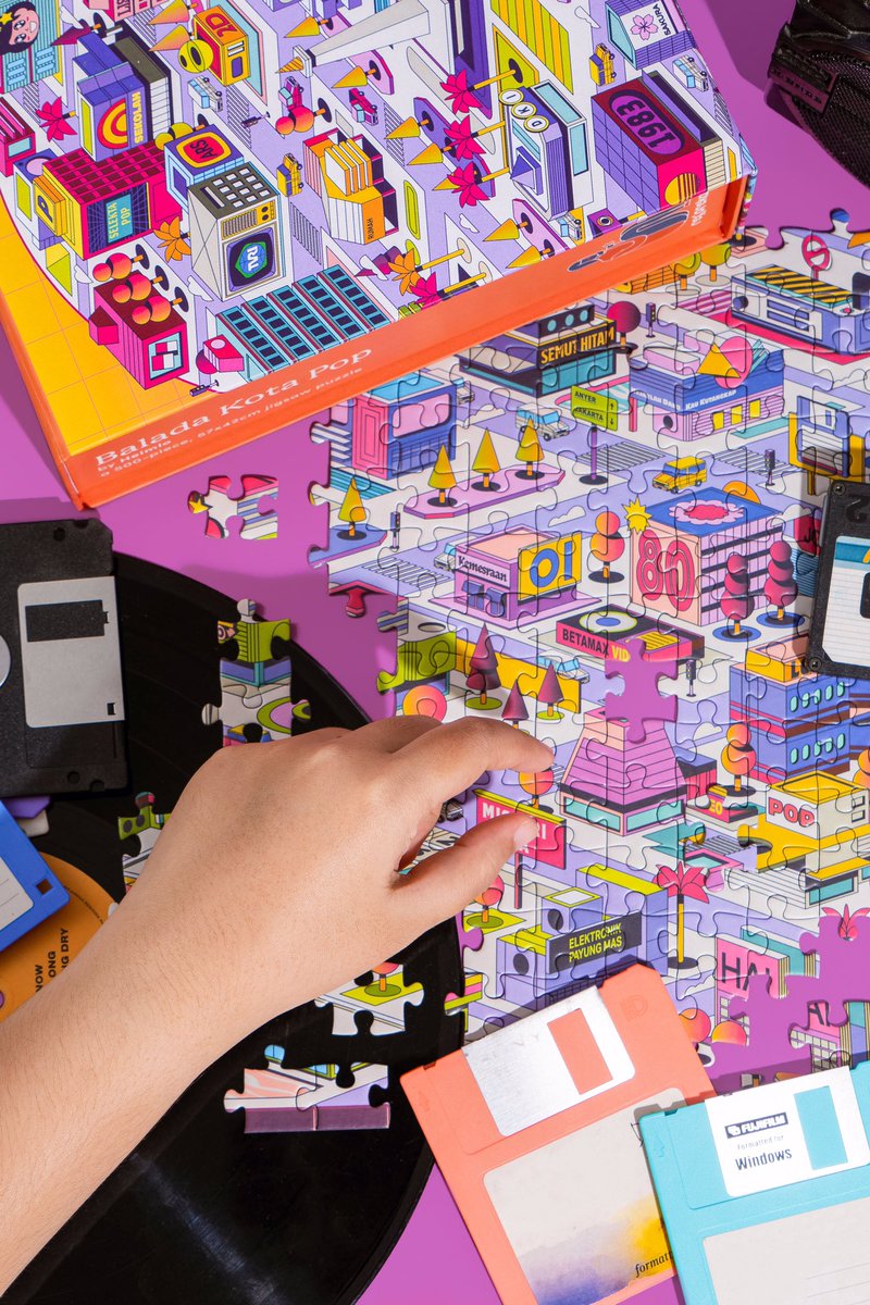 A special #collaboration with Reka Rekat, #Indonesia 80s puzzle | BALADA KOTA POP. 500 pieces. Available now on <a href="/tokopedia/">Tokopedia</a> tokopedia.link/x7kfFKKkZkb
