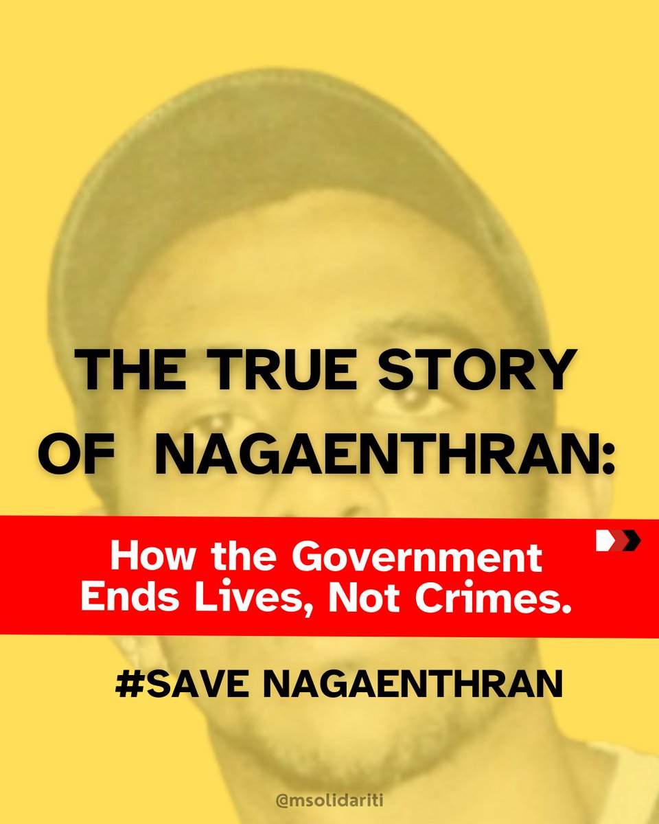 MSolidariti's tweet photo. URGENT. There are only 3 days left until Nagaenthran's inhumane execution for being coerced into drug trafficking. If he dies by the hands of a foreign government, Malaysia will not only be losing an innocent citizen, but we will also keep perpetuating this drug cycle. 
(1/4) https://t.co/zfGnIoOtW9