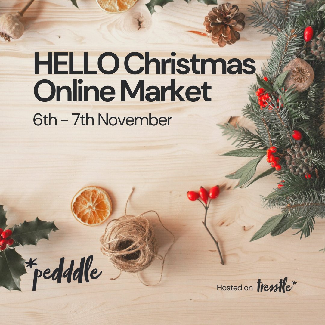 Day 2 of the HELLO Christmas Online Market with <a href="/PedddleUK/">Pedddle</a> is open! There are a fantastic range of small businesses and designer makers taking part to kick off the Christmas season. The market is open until 10pm today buff.ly/3jYPoB8 #hellochristmasonlinemarket