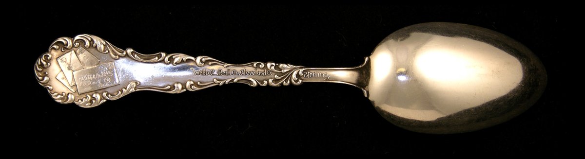 KelliHuggins's tweet photo. #museum30 spoon: One of my favorite pieces of Owney ephemera I've come across in my @FindingRRJack project is this commemorative spoon for the exhibit of Owney's taxidermied body at the 1904 St. Louis World's Fair. I love the little details. Photos from the National Postal Museum https://t.co/tmZ9S2LZUv