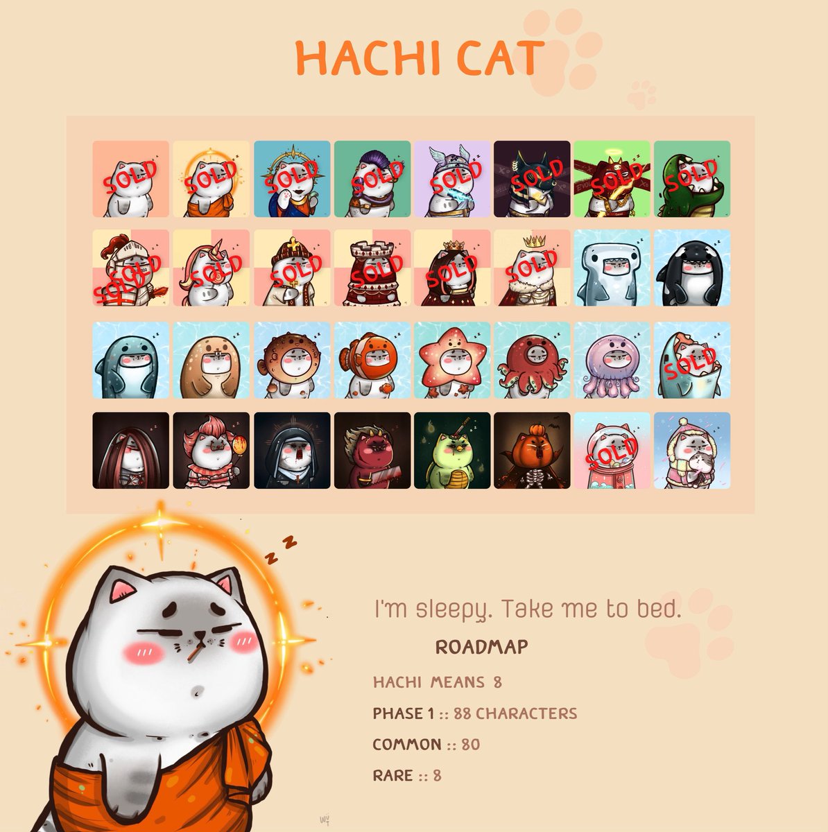hachi_i8's tweet photo. Hachi Cat Collection 
I’m sleepy, take me to bed😴

🌵 88 characters 
😈 26/.... common 
👿4/.... rare

Opensea: https://t.co/JtIGq5Cj1O

#nft #NFTs #NFTTHAILAND #NFTCommunity #NFT #nftcollector #NFTdrop #NFTcollection #NFTartist #nftcollectors https://t.co/d3k7qoQsko