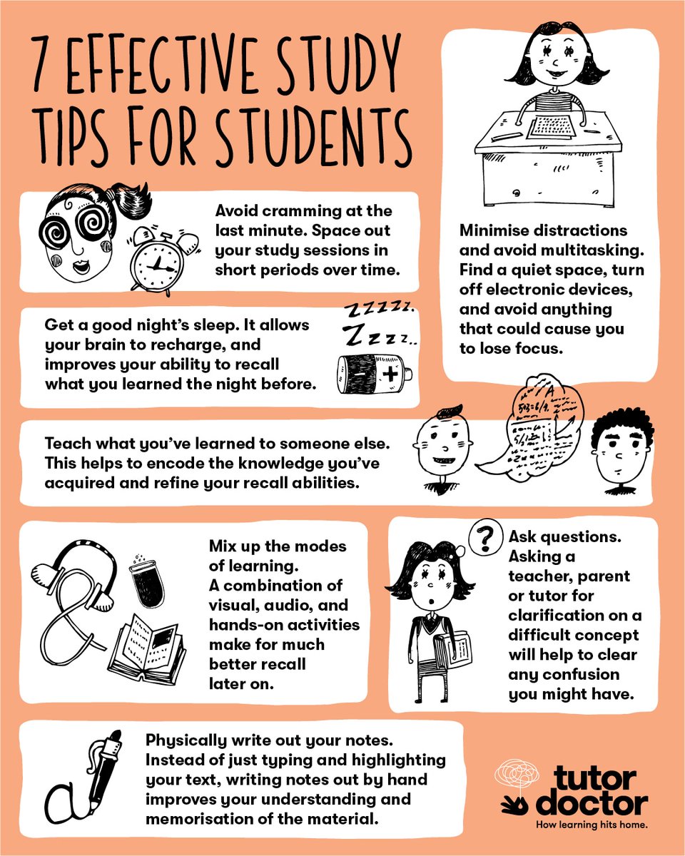 TutorDoctorUK's tweet image. Have you ever sat down to review a lesson or prepare for a test, but realized that you are not learning or retaining information? You may need to adjust your #studytechniques! Here are our #tips to help you retain more information while #studying for more effective #learning.