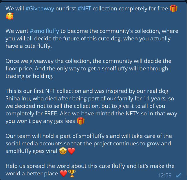 GalaxyTrading_'s tweet image. GalaxyTrading &amp;amp; @fluffy_smol have decided to make something cool and crazy 👀❤️🎁

Let’s spread the word together there are only 1900 cute #smolfluffy ‘s left let’s adopt them ❤️🥰🐕

Follow us &amp;amp; @fluffy_smol and you will know how to get one 🐕👀

#NFTCommunity #NFTGiveaway #NFT