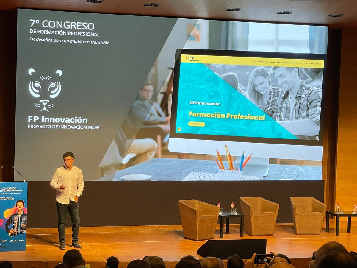 FPinnovacion's tweet photo. Presentes en el #7congresofp Gracias a @fp_empresa y @CABK_Dualiza
Con
1️⃣ #innovaciónágil
2️⃣ #tendenciasemergentes
3️⃣ #apes
4️⃣ #hackathon #fppro #retODS
5️⃣ #congreso #fp #innovaprofes 6️⃣ #comunidad de #prácticas para #docentes #innovadores #conectafp
7️⃣ Creando #futuro en #fp https://t.co/1flcIPr2mt