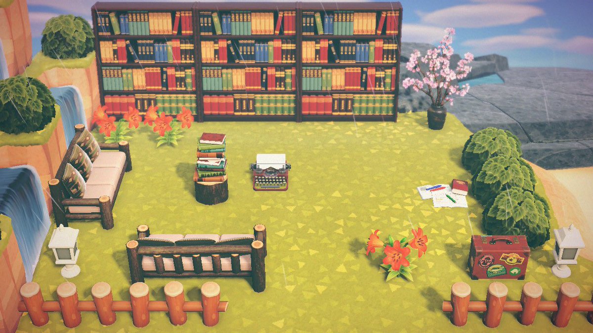 acnh_jade's tweet photo. le coin bibliothèque et le bar pirate (a côté de l’île où passait Rounard) https://t.co/rHOqmEyuOC