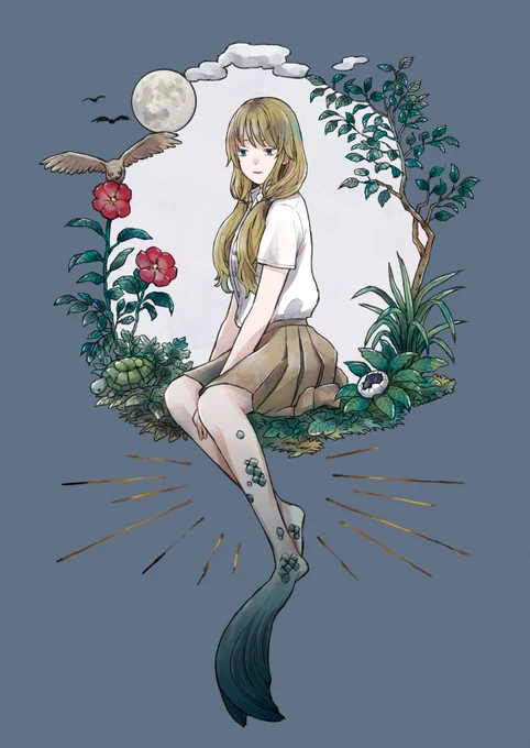 大分前に描いた再録集の表紙にしようと思ってたイラスト 