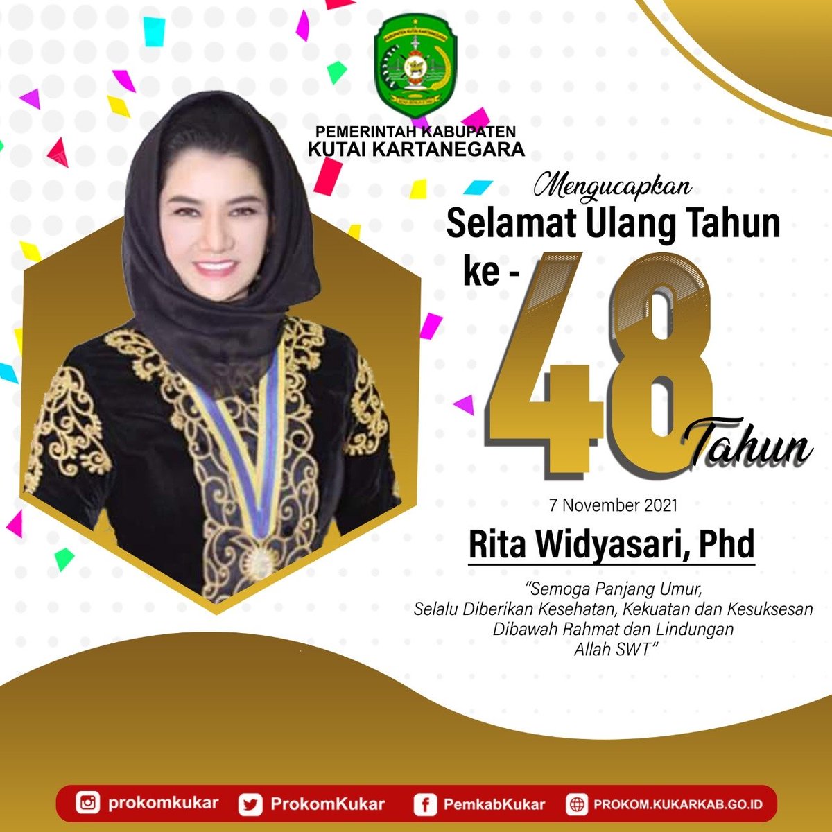 pemkabkukar's tweet photo. Selamat Ulang Tahun yang ke-48

RITA WIDYASARI, Phd

Semoga panjang umur, selalu diberikan kesehatan, kekuatan dan kesuksesan dibawah Rahmat dan Lindungan Allah SWT. https://t.co/uBjgCcXxR0