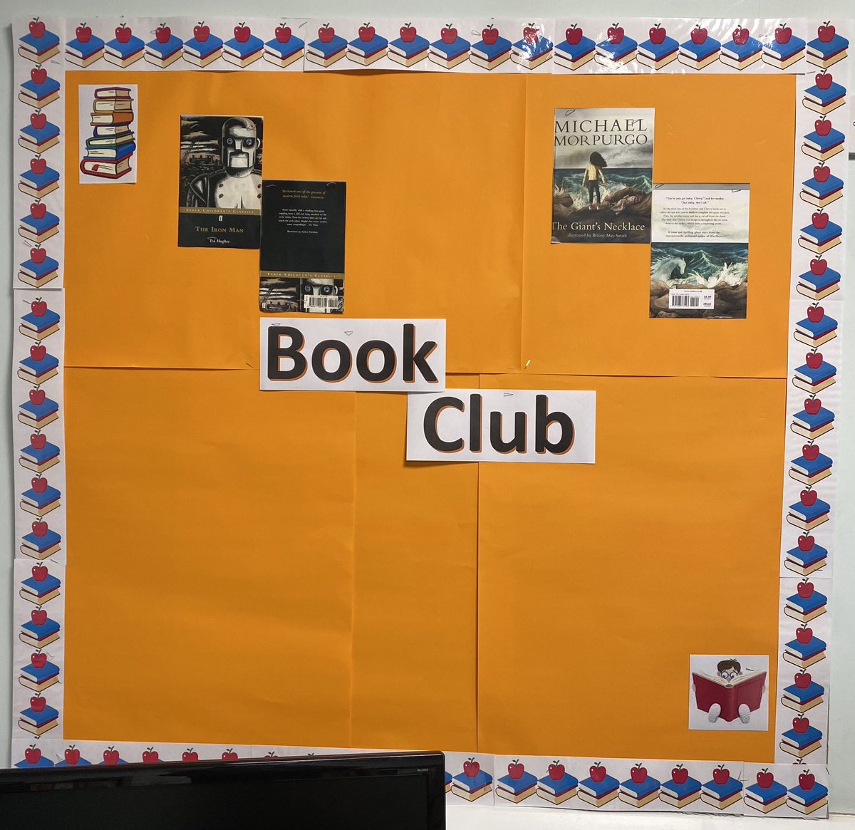 DthomasMiss's tweet photo. So excited that yr 6 Book Club has started! Monday’s group are reading The Iron Man by Ted Hughes and Wednesday’s group are reading Michael Morpurgo’s The Giant’s Necklace. https://t.co/288tNNc7Hw