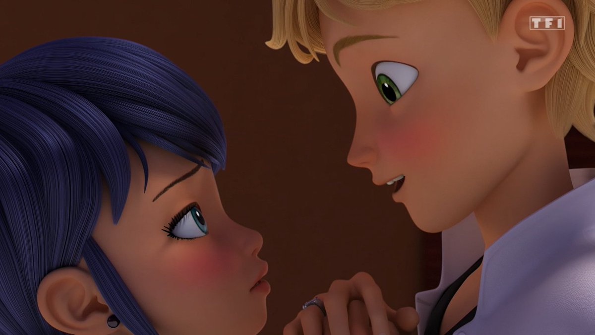 #MLBS4Spoilers #MiraculousEpisode100 

in chat blanc, adrien didn't blush when he figured out ladybug is mari, but in ephemeral, adrien couldn't get rid of the pink in his cheeks even if he tried :'))