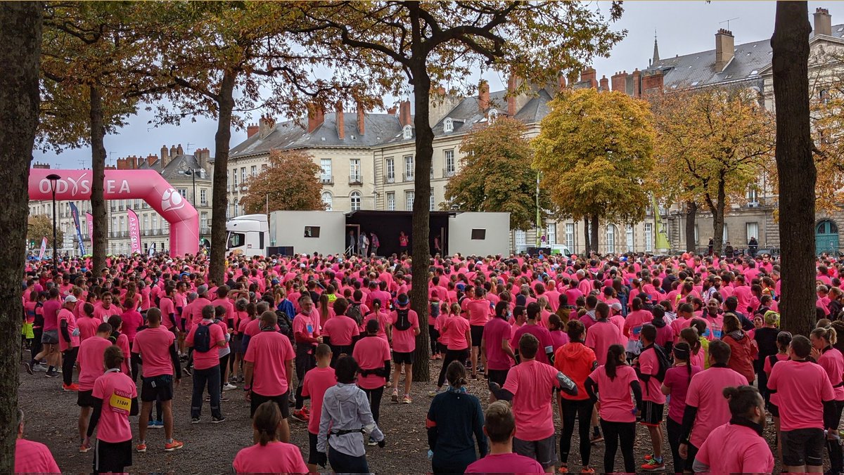_R_F_'s tweet photo. Une belle marée rose ce matin dans la Cité des Ducs et au bord de l'Erdre pour les 🔟km @ODYSSEA_fr Nantes, avec les collègues de @SuravenirASSUR ! 🏃🏻 https://t.co/7vMvSZzbge