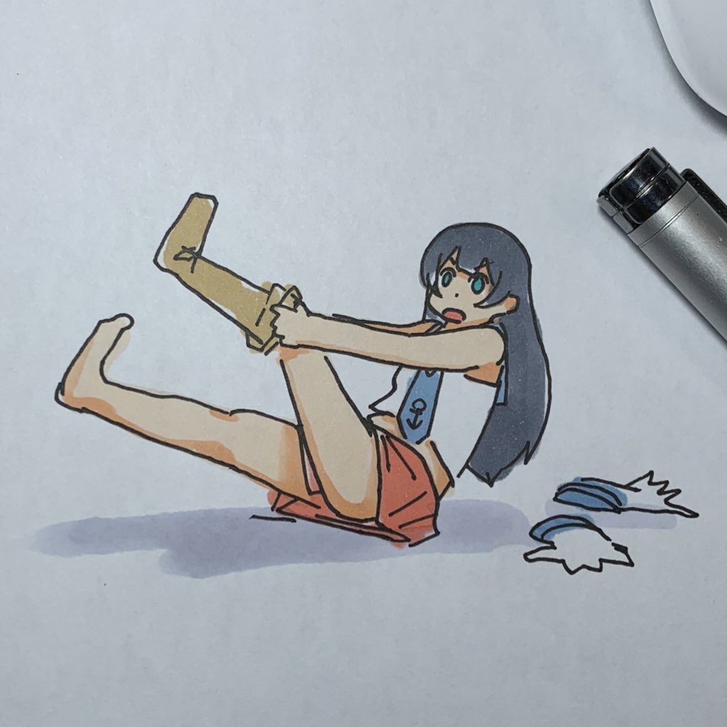 阿賀野(艦これ) 「おなか姉体硬そう 」|ひじからのイラスト