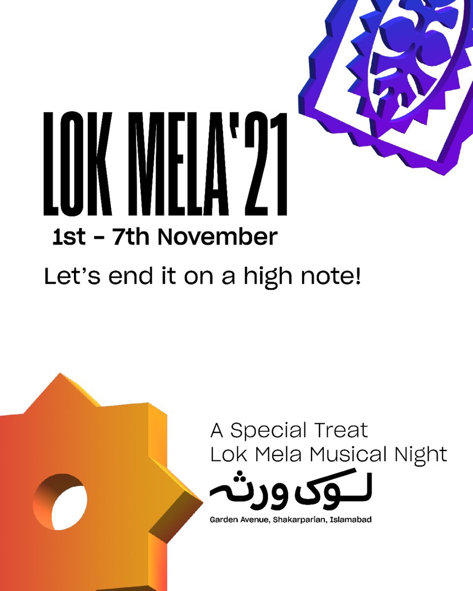 Lok Mela has met an overwhelming response this year. Today marks the last day of the celebrations.

Join Lok Mela today!

Timings: 10 am - 10 pm
Venue: NIFTH - Lok Virsa Shakarparian, Islamabad.

#lokmela2021 #NIFTH #Islamabad #MusicalNight #musiclover #Culture #traditional