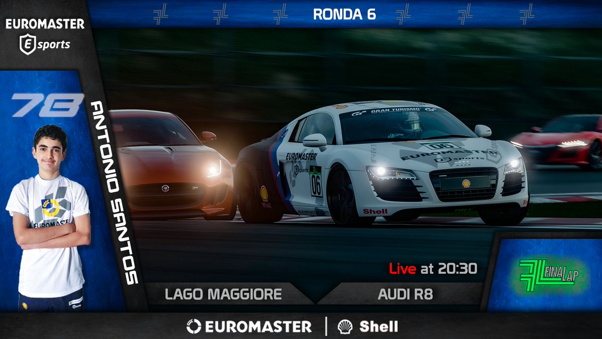 ERM_Esports's tweet photo. @FinaLap_eSports | #GTSport
💯 Nos vamos a #Italia, más concretamente a #LagoMaggiore para disfrutar de esta nueva ronda de #FinalLapGo 💯
🔝 No dejamos nada al azar y saldrán @antonioSK20 y @CDembilio 🔝
😅 Esperemos que este #AudiR8 se comporte 😅
@Euromaster_es #Simracing https://t.co/v2fVFK6g37