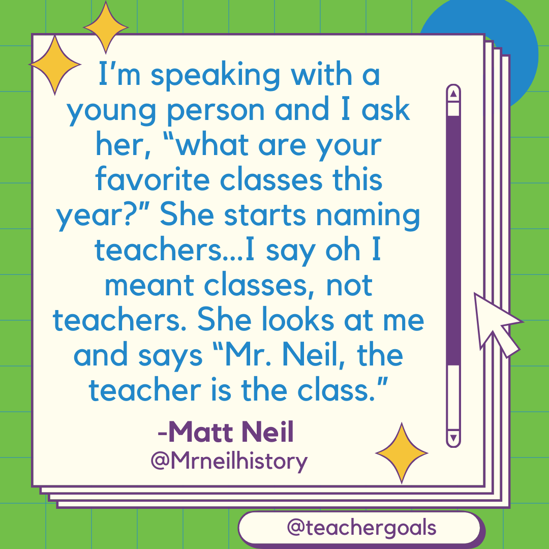Who we are truly matters to our students 📓 
🎙️ <a href="/Mrneilhistory/">Matt Neil 🇺🇸🌎📚Take Care of One Another</a>