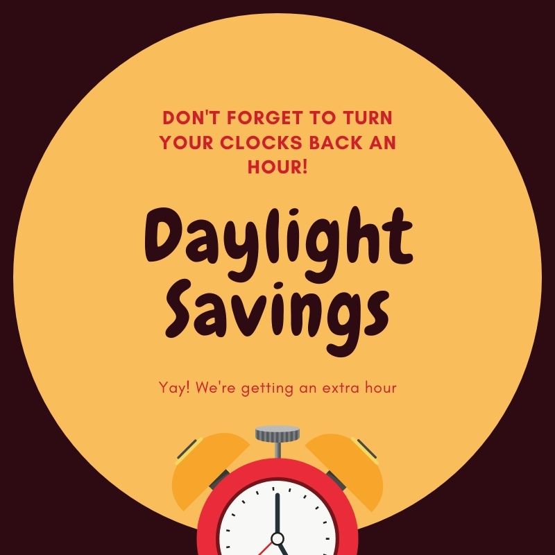 Good morning Family! Remember to turn your clock back an hour today. Hope you enjoyed that extra hour of sleep 😉