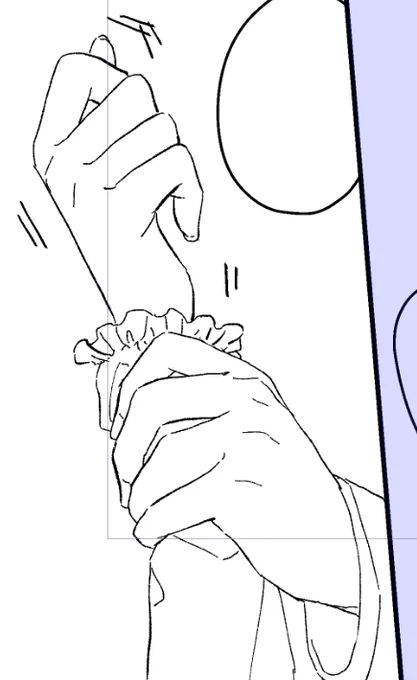 なんだかんだ言いつついい感じの体格差お手て描けてテンション上がった 