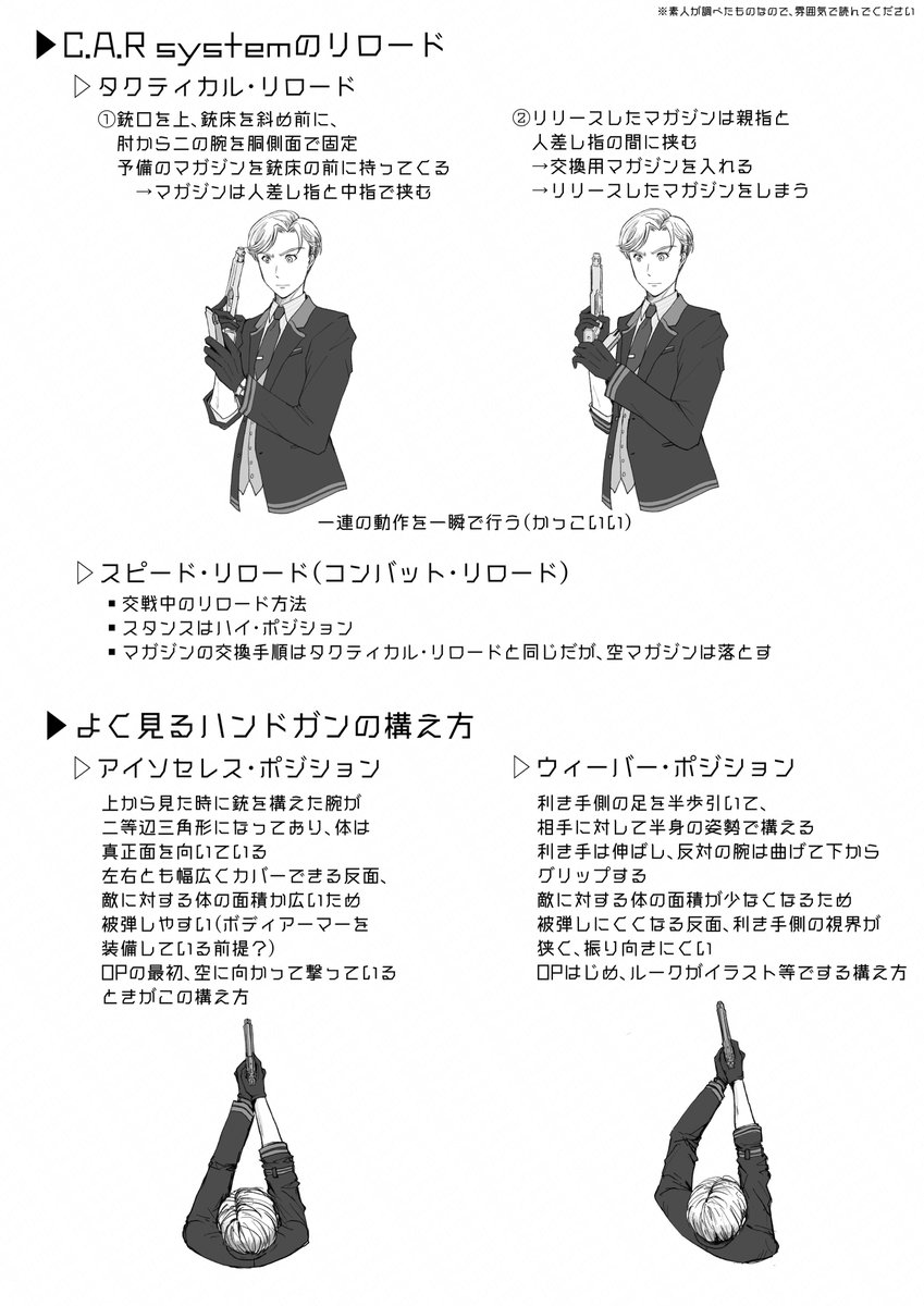 ロウ Qteのルークはかっこいいなー というイラスト 2枚目と3枚目は銃での接近戦闘について調べたメモです 素人なので薄目で見てください T Co 2qywoygkhg Twitter