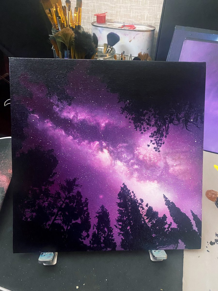 Cathrinmachin's tweet image. Honestly I think this is the best milky way artwork I’ve done to date, based on @ianlauerastro astro photo 🥰