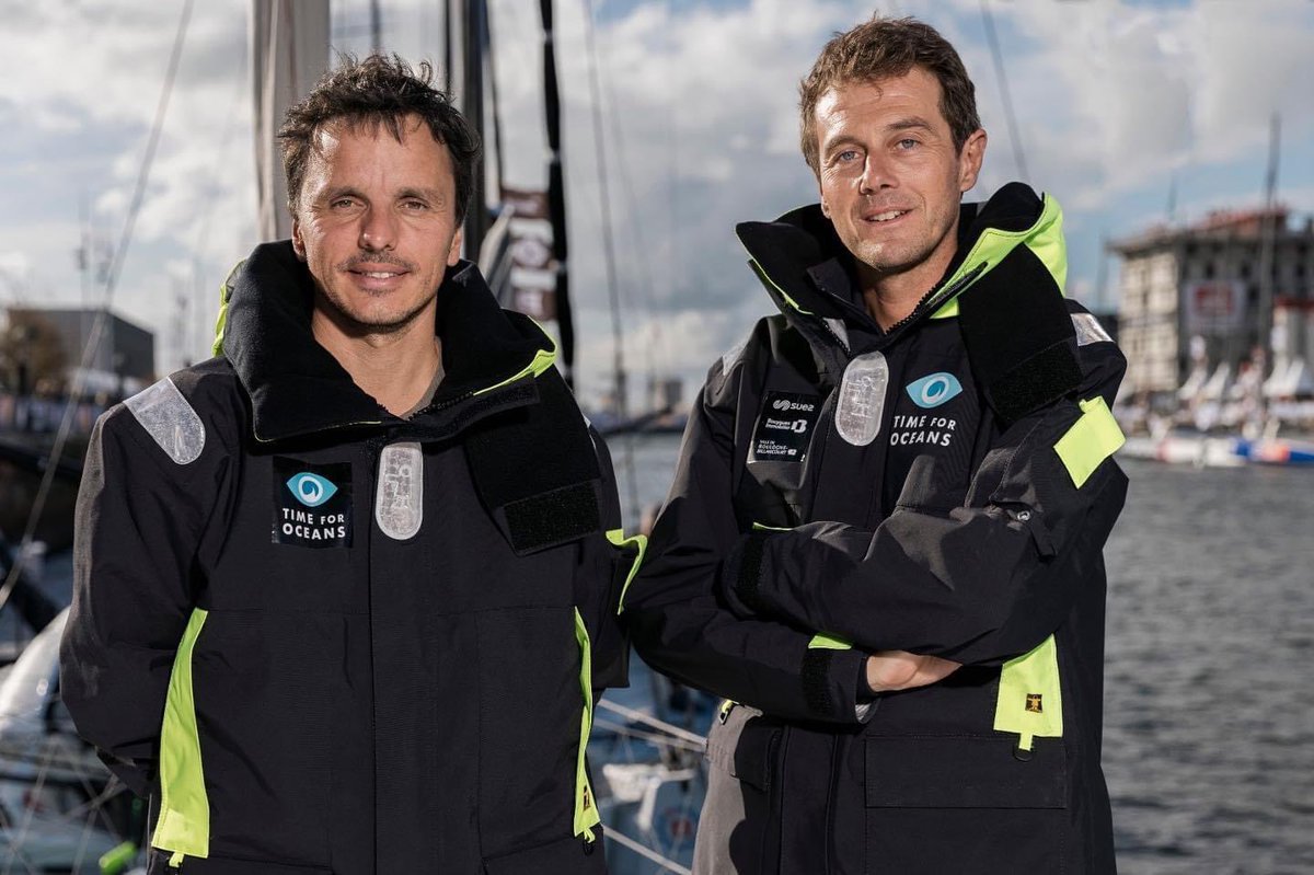 stephlediraison's tweet image. Nous y sommes !! 
Dans moins d’une heure je prendrai le départ de la @TransatJV  avec à mes côtés, mon co-skipper @didaccostaVG.
Nous avons hâte d’en découdre et de porter haut et fort les couleurs de #timeforoceans. 🌍⛵️🐳