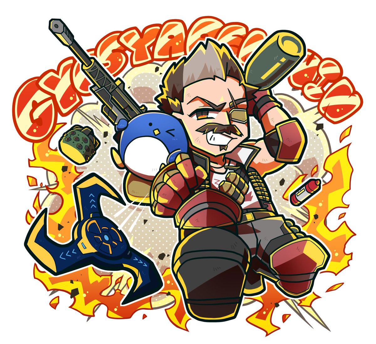 QZ86_'s tweet photo. 【💥💣Skeb納品💣💥】
業者ペンギンさんより
「ご自身とAPEXのヒューズのデフォルメイラスト」を
リクエストしていただきました！🐧🍻💥

とても楽しく描かせていただきました！！
ありがとうございました🥳🥳🥳✨✨✨

https://t.co/r0Gf5u2fd5 #Skeb #Commission @skeb_jpより https://t.co/eSdfco068t