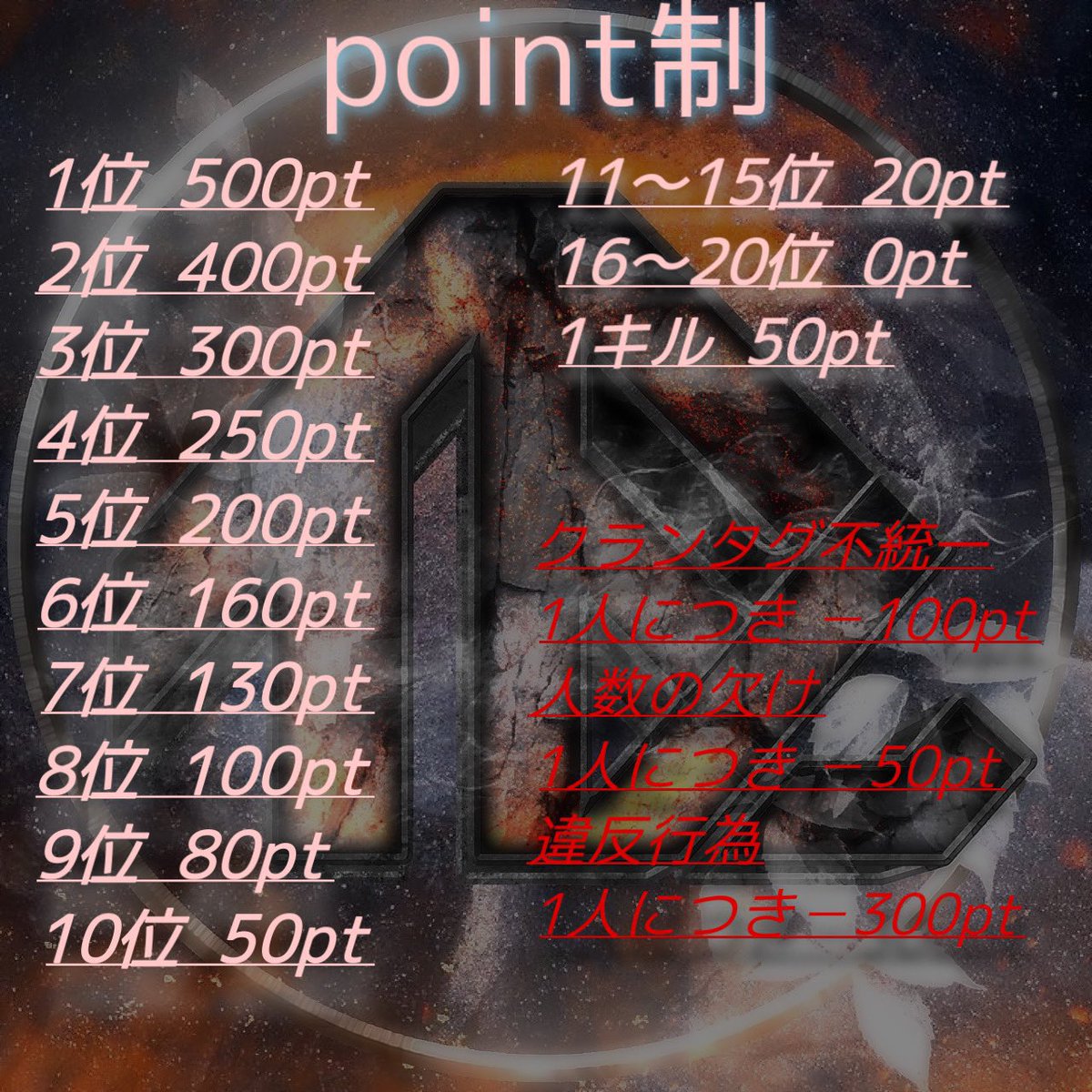 pu1153's tweet photo. リーグ戦✤TFL✤12月度
毎週金曜日
12/10.17.24.31
条件は
@pamuru1151173 
@anzu_1009 
@Rianeko_0718 
Follow＆RT
いいね上位8位まで
┈┈┈┈┈┈┈┈
チーム名
代表ID
ランマ
クランタグ
読み方
意気込み
【対価あり11月25日23:59〆】

追記リプにて https://t.co/zQLTbmdUIw