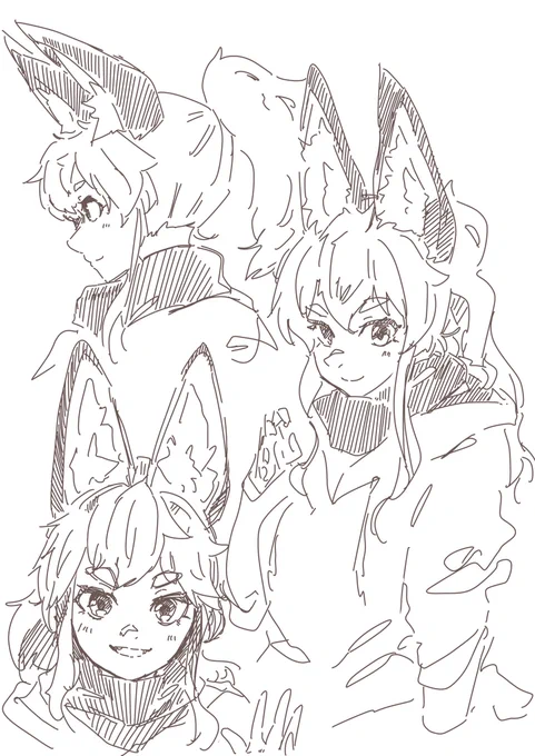 昼間に描いた落書きケモさん 