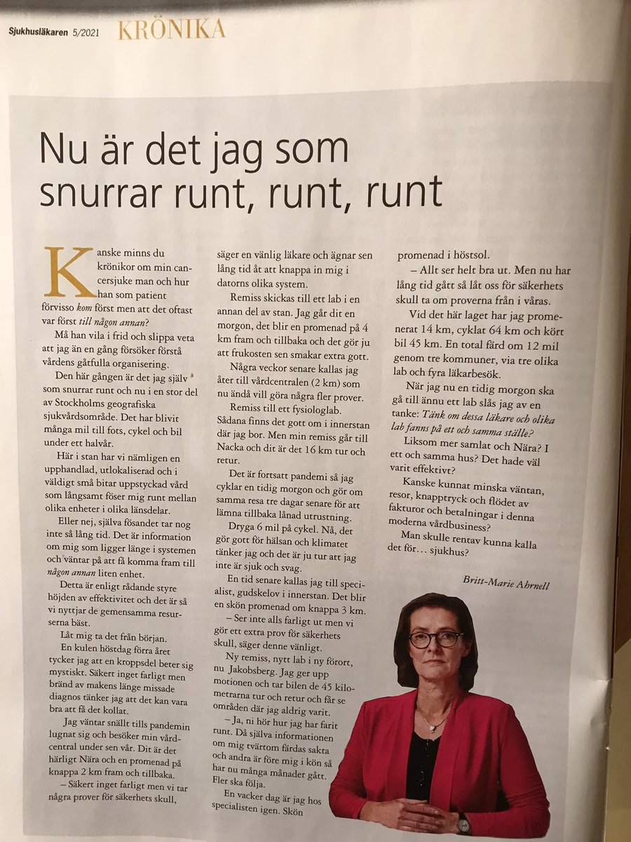 Hej twitter, länge sen. Men nu fick jag åter anledning att fundera över vårdens (förlåt vårdmarknadens) gåtfulla organisering.