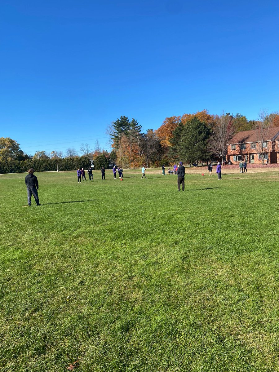 SaintMikesGolf's tweet photo. The boys are out in the 300’s field this morning supporting @SMCSAAC for their annual Make-A-Wish Foundation Kickball Tournament! #pkpride https://t.co/dfjfukZuK7