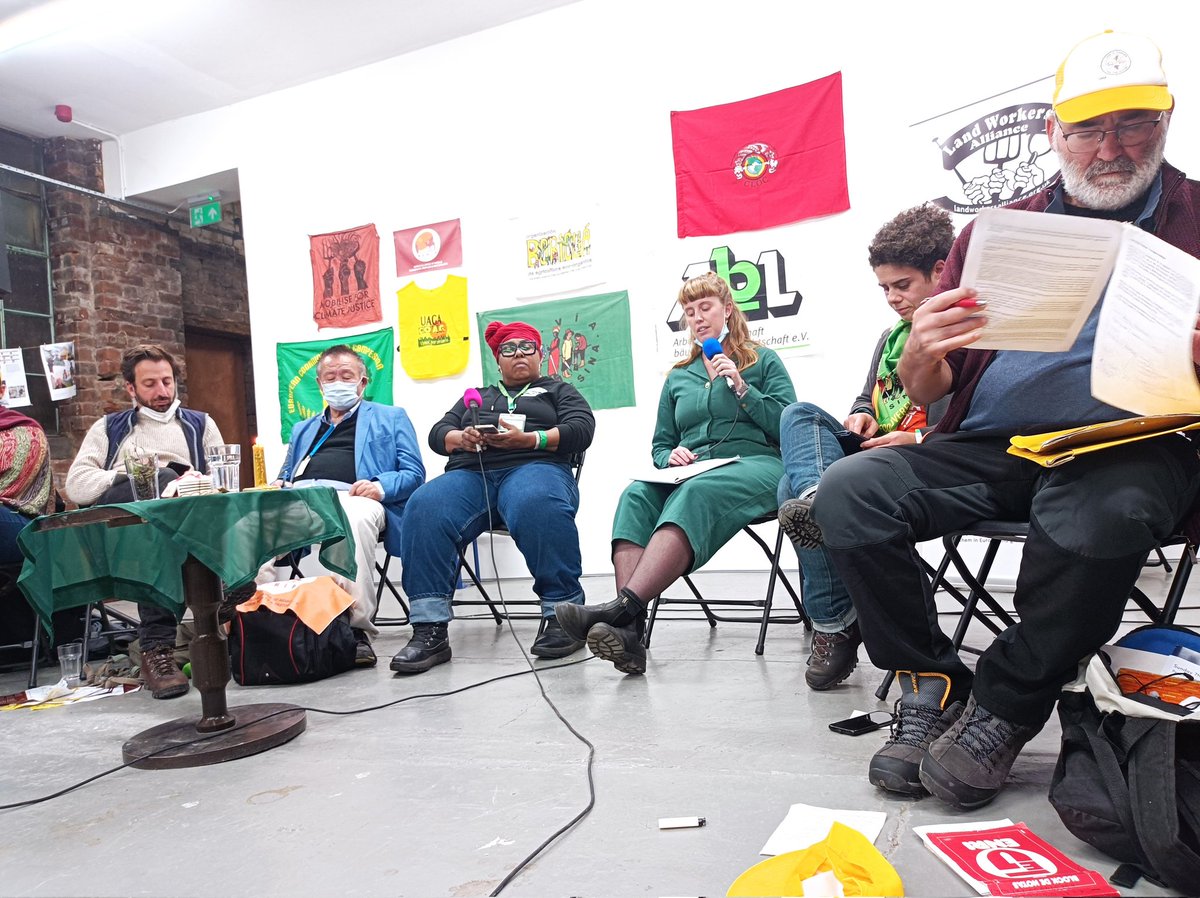 Panelists make reference to the Nyeleni process that <a href="/laviacampesina/">La Via Campesina</a> are promoting that will culminate in a Food Production Forum in 2023 #COP26Glasgow #livestock #foodsovereignty