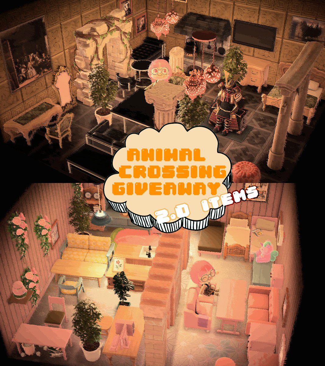 alexiecrossing's tweet photo. ✨🌵ACNH 2.0 items giveaway🌵✨

TWO winners will each one get 5 sets of furniture + other misc stuff (nmts, diys, etc)! 

━━ to enter ✿
retweet &amp; follow
comment; bright or dark set

꒰ ends on nov 12 ꒱
more info below ↧
#acnh #animalcrossing #animalcrossingnewhorizons https://t.co/z4uV5xezMj