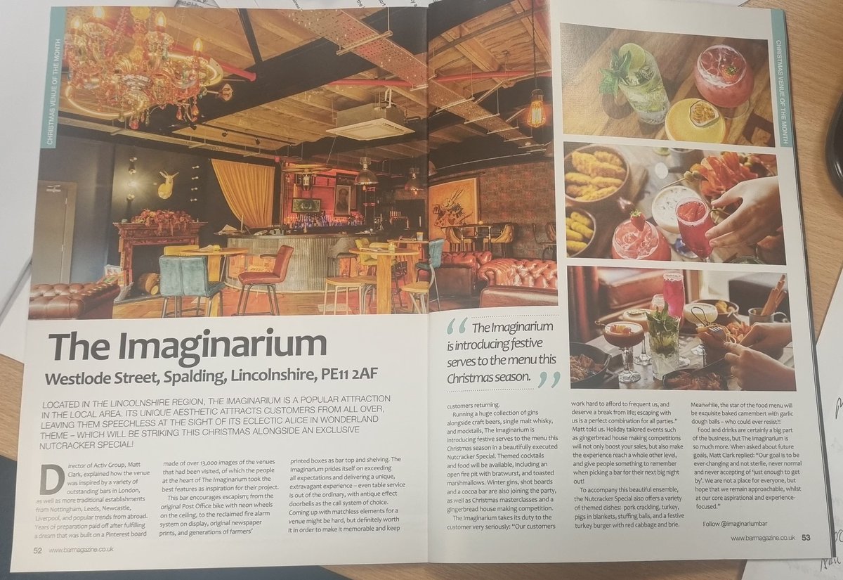 Enjoyed flicking through the pages of <a href="/barmagazine/">Bar Magazine</a> this month, to find one of our little gems of a venue featured and "Venue of the Month"...

Really humbling to see our hard work appreciated by industry press!

issuu.com/cimonline/docs…