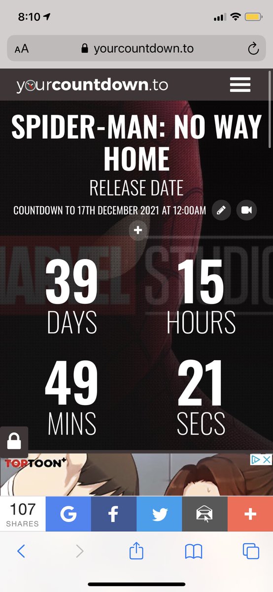No way home 39 days left bro