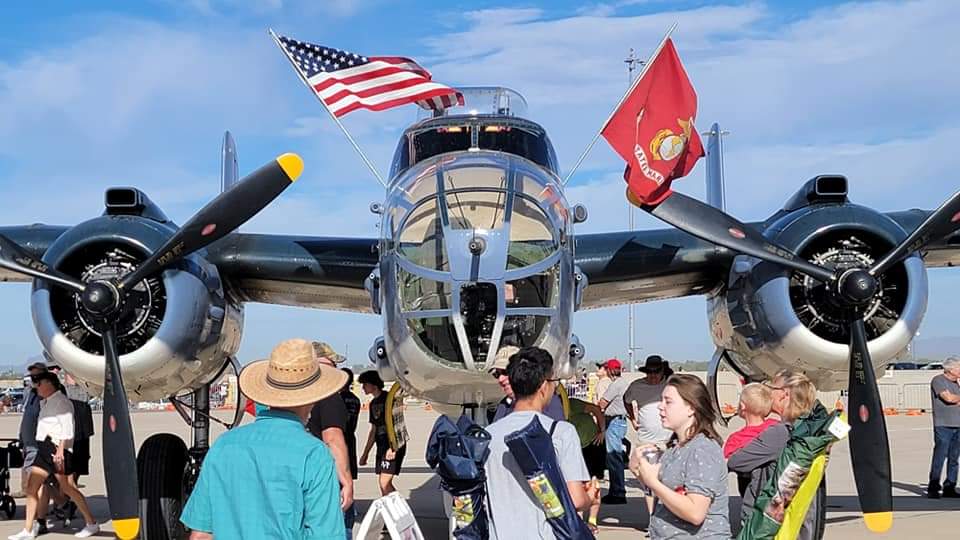 thunderlightAZ's tweet photo. There are some pretty spectacular static aircraft displays jamming up the ramp here at @DMAFB on the last day of the show. Flying begins at 10:30 and admission is free! Limited premium seating is still available! https://t.co/SiewZT4zd0
