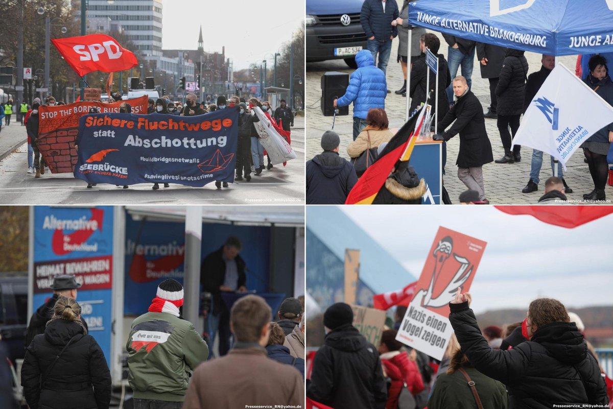 PresseserviceRN's tweet photo. (1/2) In #FrankfurtOder setzte die AfD heute eine flüchtlingsfeindliche Versammlungsreihe fort.
Das Interesse an den Positionen der Partei ließ jedoch weiter nach.
Die Kundgebung zog 50 Teilnehmende. In Eisenhüttenstadt waren es letzte Woche noch 80
Fotos: https://t.co/mktlnkKxgI https://t.co/tir9OFtDMx