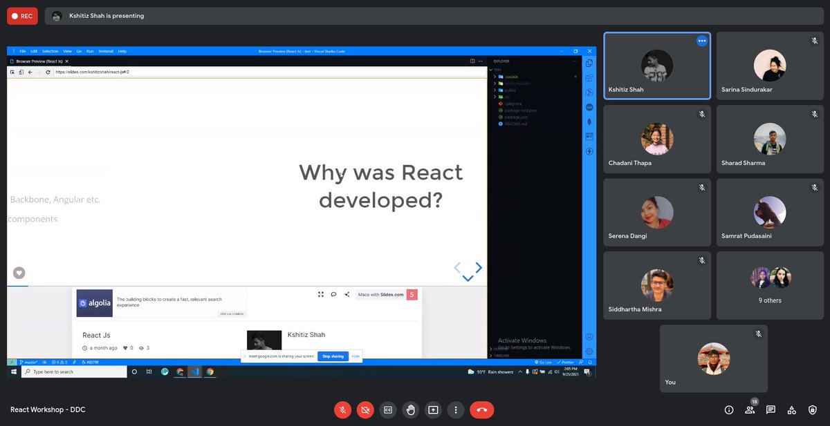 DeerwalkC's tweet photo. The 2-weeks React Workshop was successfully conducted. The event was attended by students and graduates and was culminated with a final project from the attendees. https://t.co/EBocMKKlp3