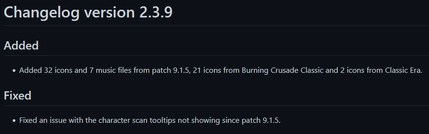 TotalRP3's tweet photo. Total RP 3 version 2.3.9 is now available with a fix for the map scan tooltips bug.
Patch 9.1.5 should have also fixed the longstanding issue with quest items getting blocked because of TRP3. If the issue still happens to you on Retail after the patch, let us know. https://t.co/mOoptDctOx