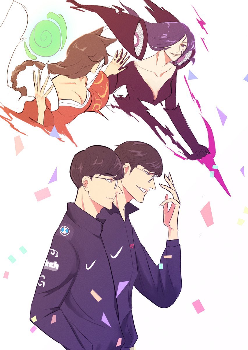 oddbaki's tweet photo. i draw Teddy and Faker with their champions ( my otp too) :3 #Tedker #kahri https://t.co/CJfViRWS4G