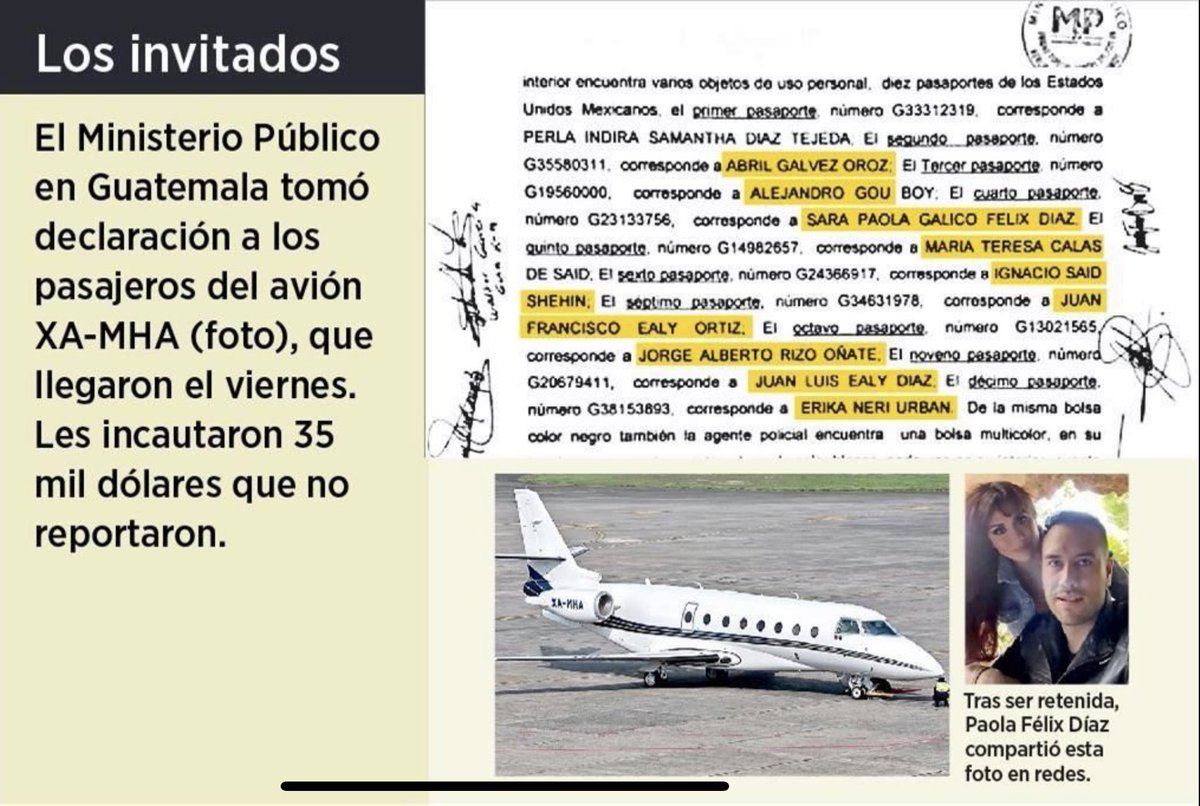 jesuslandero75's tweet photo. CORRUPCIÓN de @PartidoMorenaMx Atrapada en escándalo por incautación en Aeropuerto de Guatemala de $35 MIL DÓLARES en efectivo transportados en el avión en que viajaba, la sria @TurismoCDMX del @GobCDMX, Paola Félix Diaz,  Viajaba a boda de @SNietoCastillo y @C_Humphrey_J https://t.co/vGrpuLe1aj