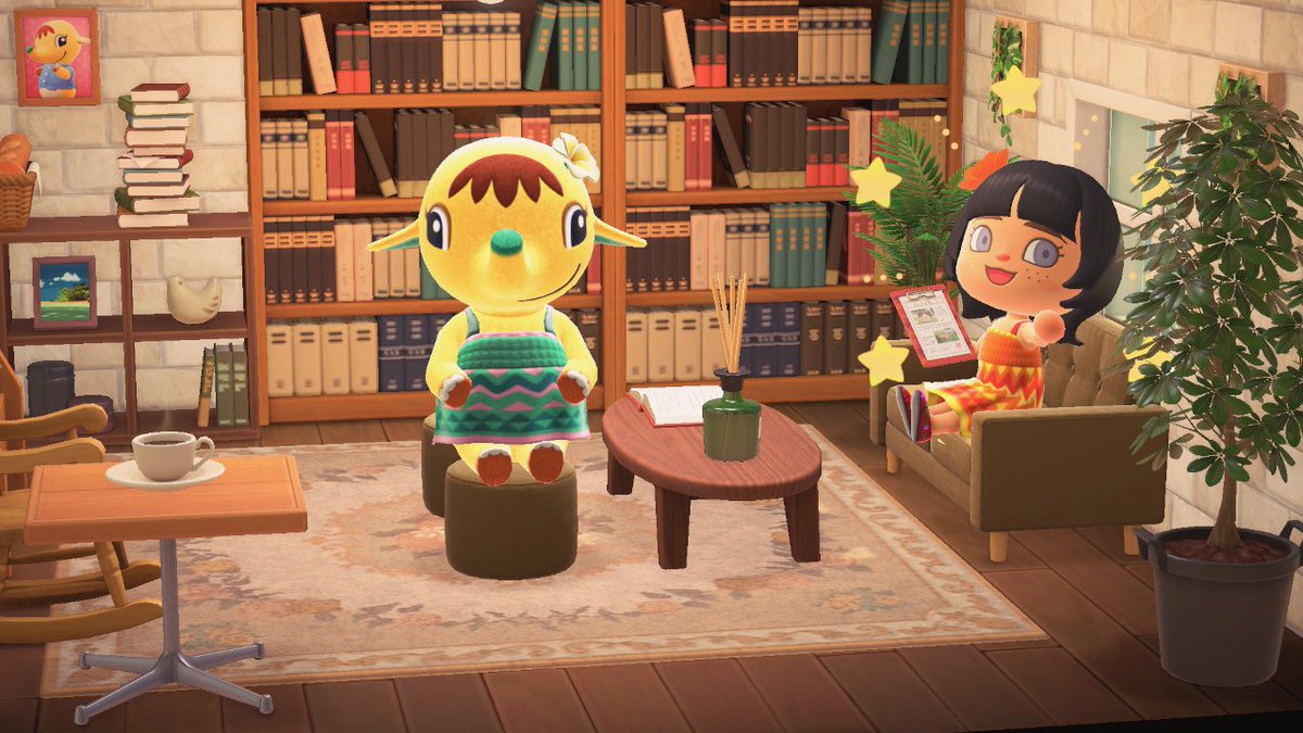 Scaris_'s tweet photo. 📖 ☕️ 

#ACNH #AnimalCrossing https://t.co/eGWqBMvRTv
