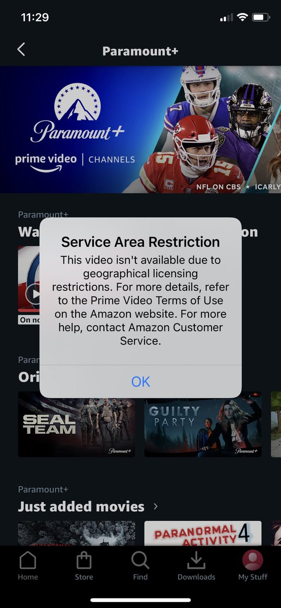 HappyWookiee's tweet photo. @paramountplus quit advertising NFL IF YOU CAN NEVER ACTUALLY WATCH THE GAMES...
I can't even watch NFL today? https://t.co/3xbkozr9Rh